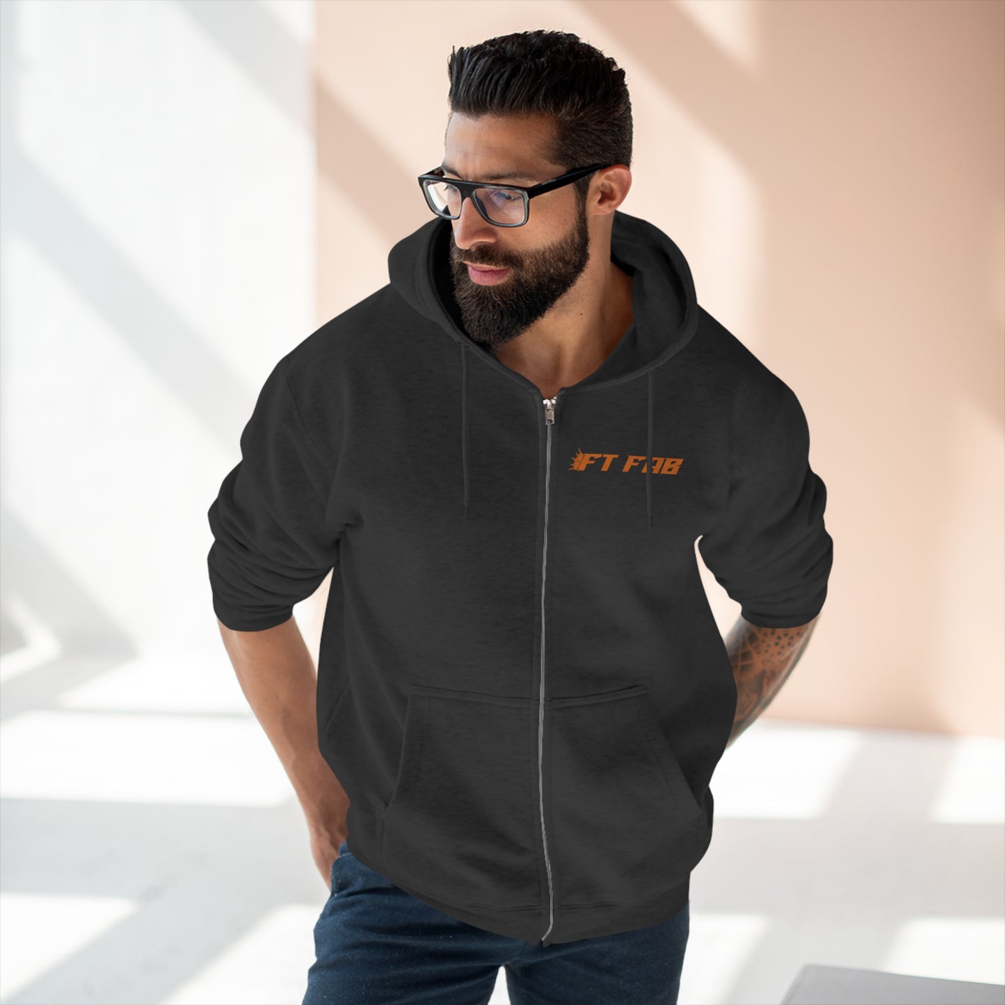 FT FAB2 ZIP UP Hoodie with sponsors 2023 *orange*