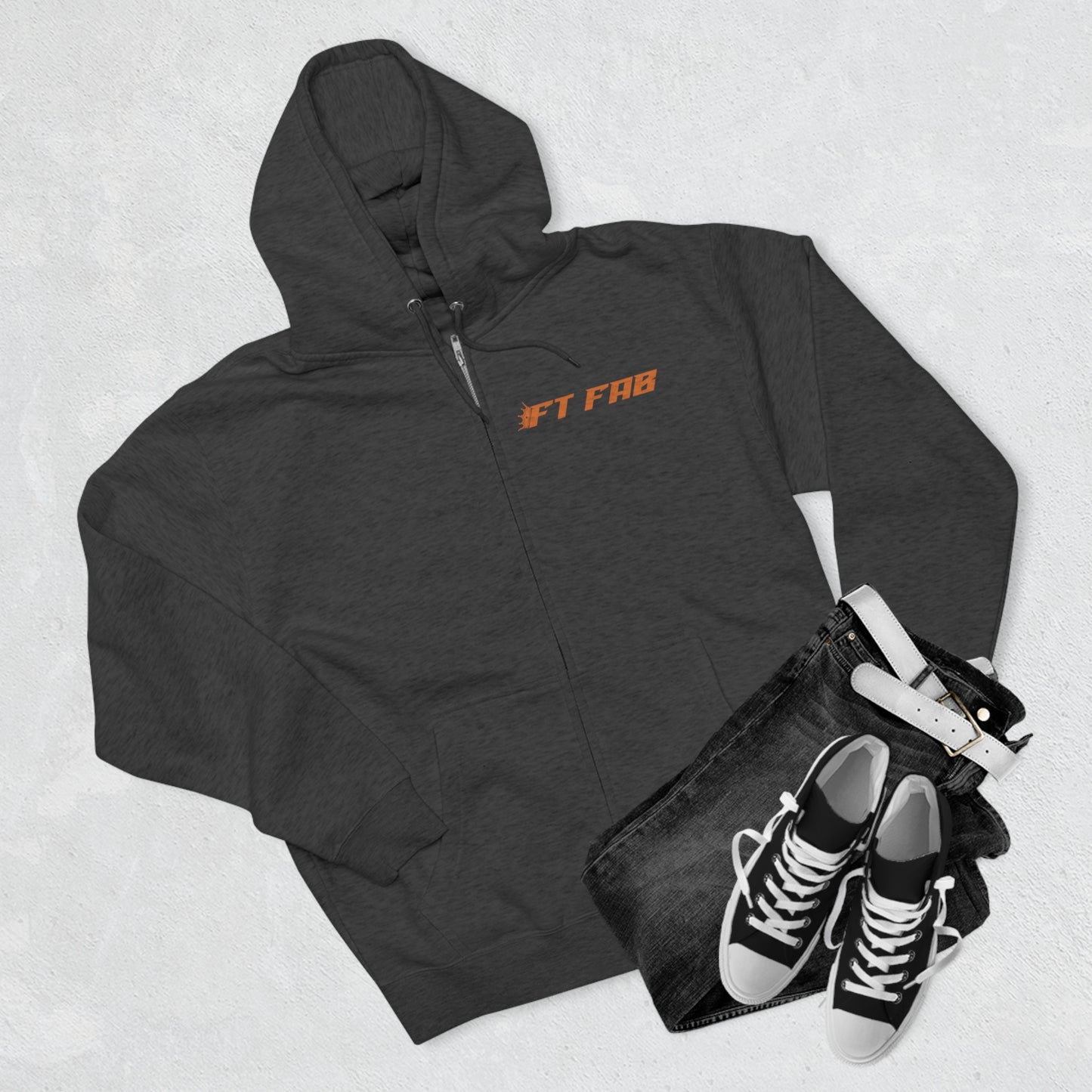 FT FAB2 ZIP UP Hoodie with sponsors 2023 *orange*