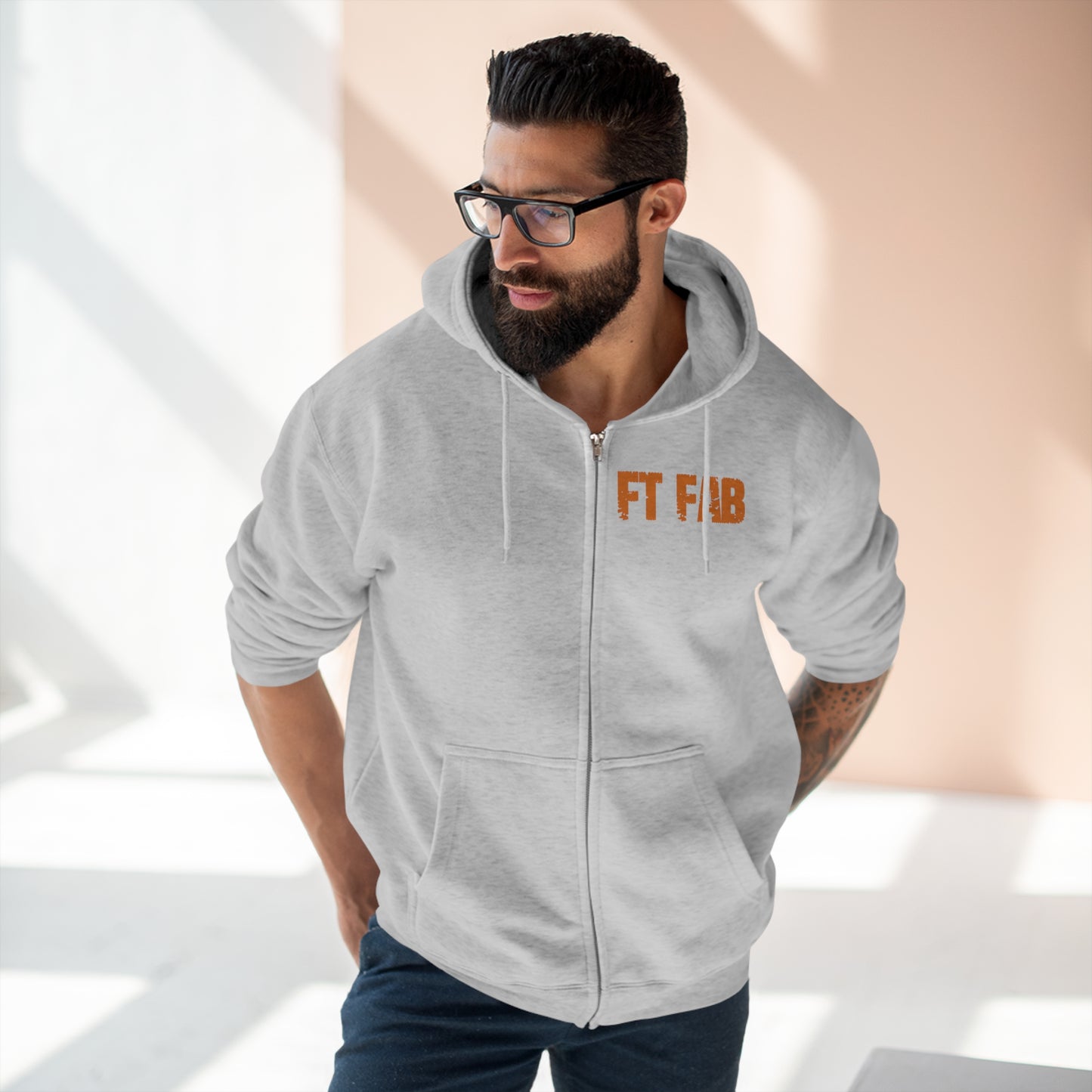 FT FAB ZIP UP Hoodie with sponsors 2023 *orange*