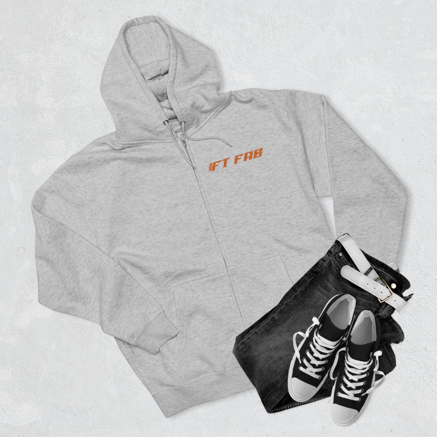 FT FAB2 ZIP UP Hoodie with sponsors 2023 *orange*